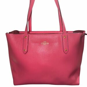 Coach city large leather pink tote bag